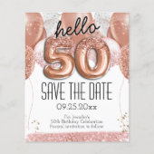 50e verjaardag Roze glitter sparen de Datum (Voorkant)