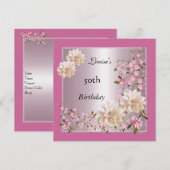 50e verjaardag Roze Lotus Blossom Floral Kaart (Voorkant / Achterkant)