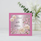 50e verjaardag Roze Lotus Blossom Floral Kaart (Staand voorkant)