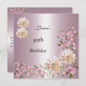 50e verjaardag Roze Lotus Blossom Floral Kaart (Voorkant / Achterkant)