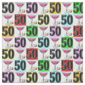 50E VERJAARDAG ROZE MARTINI STOF (Close Up)