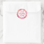 50e verjaardag Roze Rose Swirly Heart Envelope Ronde Sticker (Tas)