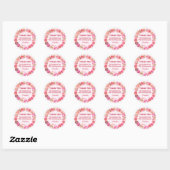 50e verjaardag roze rozen swirly hart ronde sticker (Vel)
