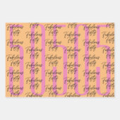 50e verjaardag Roze Sinaasappel Typografie Nummers Inpakpapier Vel (Voorkant)