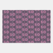 50e verjaardag Roze Sinaasappel Typografie Nummers Inpakpapier Vel (Voorkant 3)