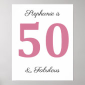 50e verjaardag Roze Vijftig en fantastische aangep Poster (Voorkant)
