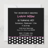 50e verjaardag Roze witte rode polaire dots D422 Kaart (Achterkant)