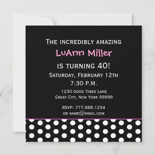 50e verjaardag Roze witte rode polaire dots D422 Kaart (Achterkant)