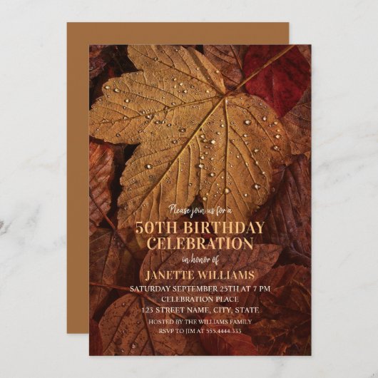 50e verjaardag Rustic Herfst najaar verlaten land Kaart (Voorkant / Achterkant)