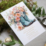 50e verjaardag rustieke cowgirl laarzen bloemen kaart<br><div class="desc">50th Birthday Rustic Cowgirl Boots Flowers Verjaardagsuitnodiging is voorzien van een paar leren cowgirl laarzen met perzik,  roze en witte bloemen en uw gepersonaliseerde 50ste verjaardag feest uitnodiging informatie hieronder. Creëer door Evco Studio www.zazzle.com/store/evcostudio</div>