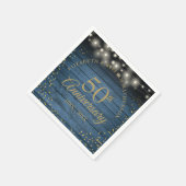 50e verjaardag Rustieke slingerlichtjes Goudstof Servet (Hoek)