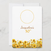 50e verjaardag rustieke zonnebloem bloemenfoto kaart (Achterkant)