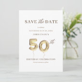 50e verjaardag Save the Date kaart (Staand voorkant)