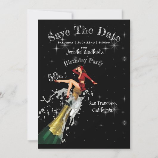 50e verjaardag - Save the date Kaart (Voorkant)