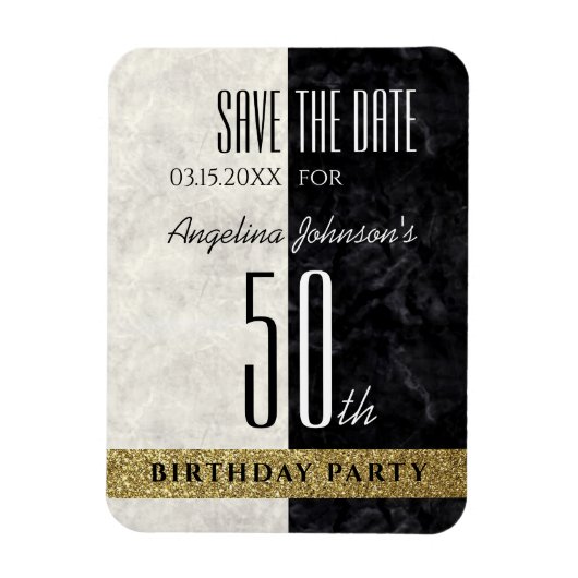 50e verjaardag Save The Date Magneet (Verticaal)