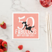 50e Verjaardag Schattigee Partij Silhouet Peach Sj Servet (Insitu)