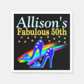 50E VERJAARDAG SCHOENLIEFHEBBER PERSONALISEREN FEE SERVETTEN (Voorkant)