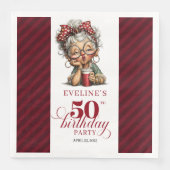 50e Verjaardag Servetten Grappige Oude Dame Origin (Voorkant)