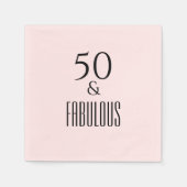 50e verjaardag servetten roze zwarte tekst (Voorkant)