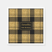 50e Verjaardag Servetten Zwart Goud Custom Keepsak (Voorkant)