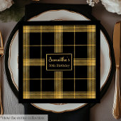 50e Verjaardag Servetten Zwart Goud Custom Name
