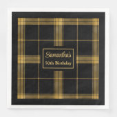 50e Verjaardag Servetten Zwart Goud Naam naar keuz (Voorkant)