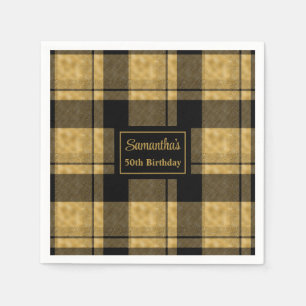 50e Verjaardag Servetten Zwart Goud Op Maat Aanden
