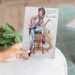 50e verjaardag, , Sexy Pin Up Cowgirl, Kaart