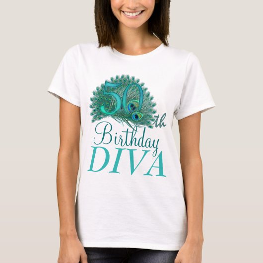 50e verjaardag Shirten van Diva T-shirt (Voorkant)