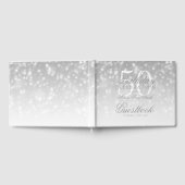 50e verjaardag Silver Bokeh Sparkle Light Gastenboek (Volledig)
