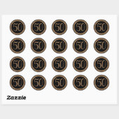 50e verjaardag Silver Glitter Classic Classic Ronde Sticker (Vel)