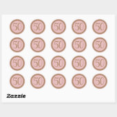 50e verjaardag Silver Glitter Classic Classic Ronde Sticker (Vel)