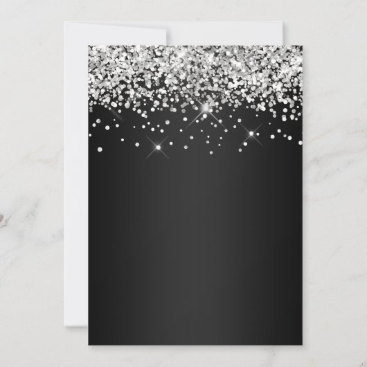 50e verjaardag Silver Glitter Dark Gray Ombre Kaart (Achterkant)