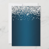 50e verjaardag Silver Glitter Ocean Blue Ombre Kaart (Achterkant)