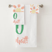 50e Verjaardag Sinaasappel Grappige Waterverf Bloe Bad Handdoek (Insitu)