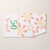 50e Verjaardag Sinaasappel Grappige Waterverf Bloe Bad Handdoek (Handdoek)