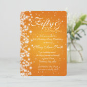 50e verjaardag Sinaasappel van de Sparkle Kaart (Staand voorkant)