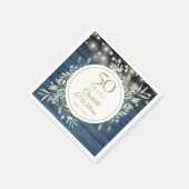 50e verjaardag Slingerlichten Loof Rustiek Hout Servet (Hoek)