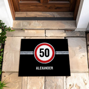 50e verjaardag Snelheidslimiet bord - ELKE LEEFTIJ Deurmat