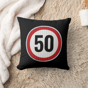 50e verjaardag Snelheidslimiet bord - ELKE LEEFTIJ Kussen