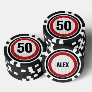 50e verjaardag Snelheidslimiet bord - ELKE LEEFTIJ Poker Chips