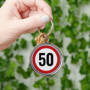 50e verjaardag Snelheidslimiet bord - ELKE LEEFTIJ Sleutelhanger