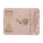 50e verjaardag Sparen de Datum Roos Gold Flower Magneet (Horizontaal)