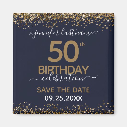 50e verjaardag Sparen de Magnet van de Datum (Voorkant)