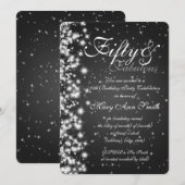 50e verjaardag Sparkle Black Kaart (Voorkant / Achterkant)