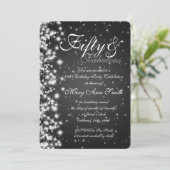 50e verjaardag Sparkle Black Kaart (Staand voorkant)