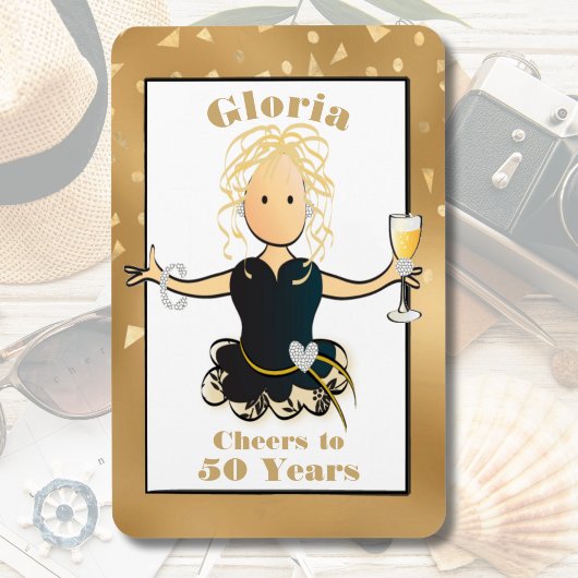 50e verjaardag Sparkle Glam Grappig Proost aan 50 Magneet