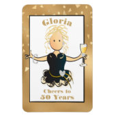 50e verjaardag Sparkle Glam Grappig Proost aan 50 Magneet (Verticaal)