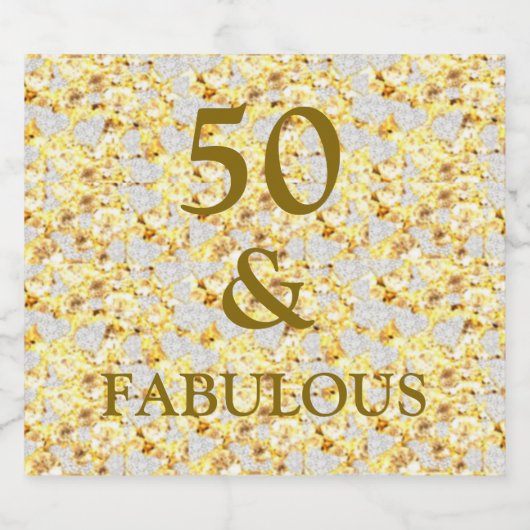 50e verjaardag sparkling wijnetiket (Enkel label)