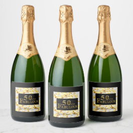 50e verjaardag sparkling wijnetiket